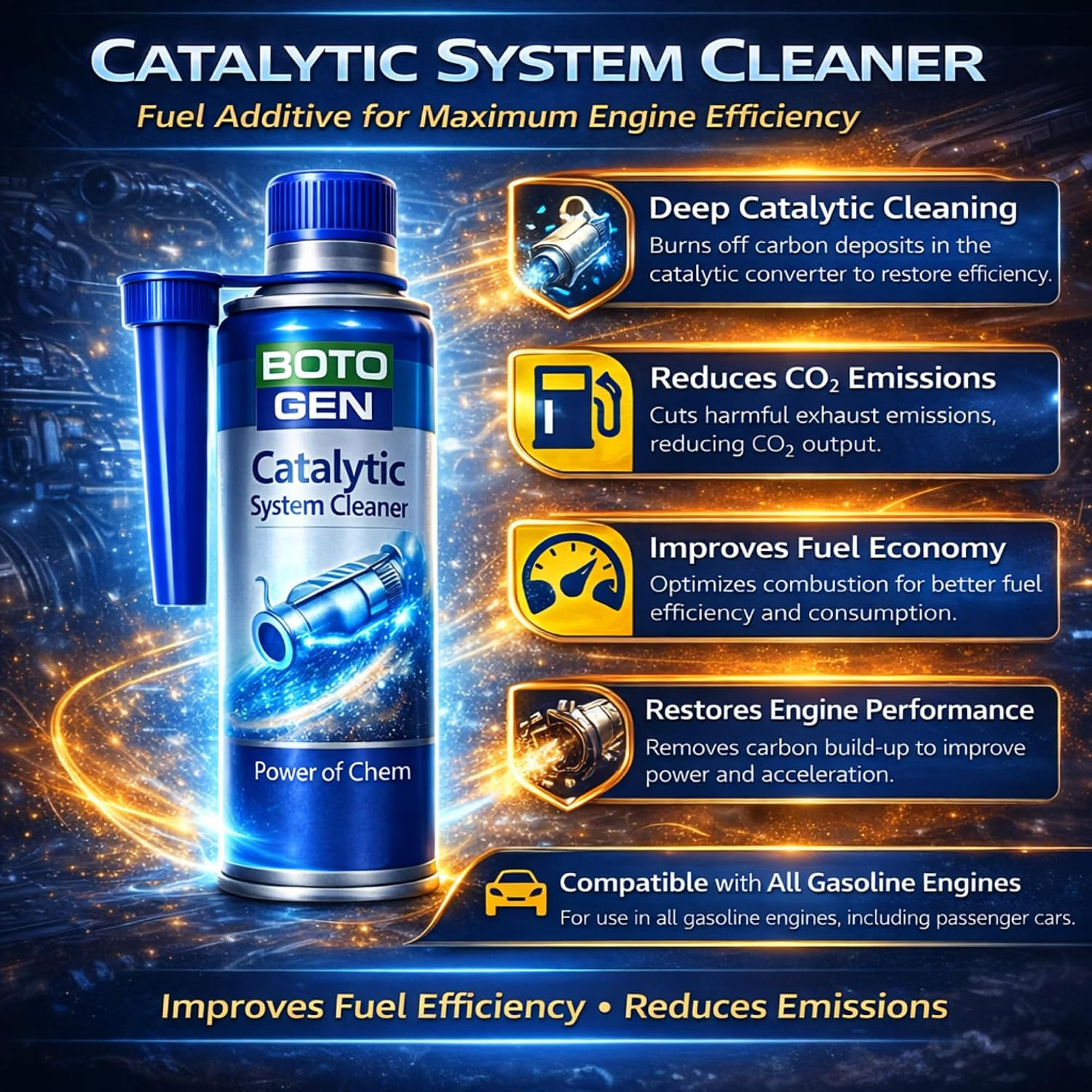 Catalytic System Cleaner, Special Active Solvent with high-tech additive Combina