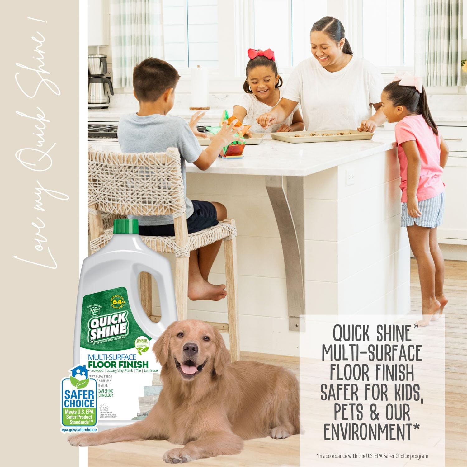 Quick Shine Multi Surface Floor Finish 64oz | Cleaner & Polish to use on Hardwoo