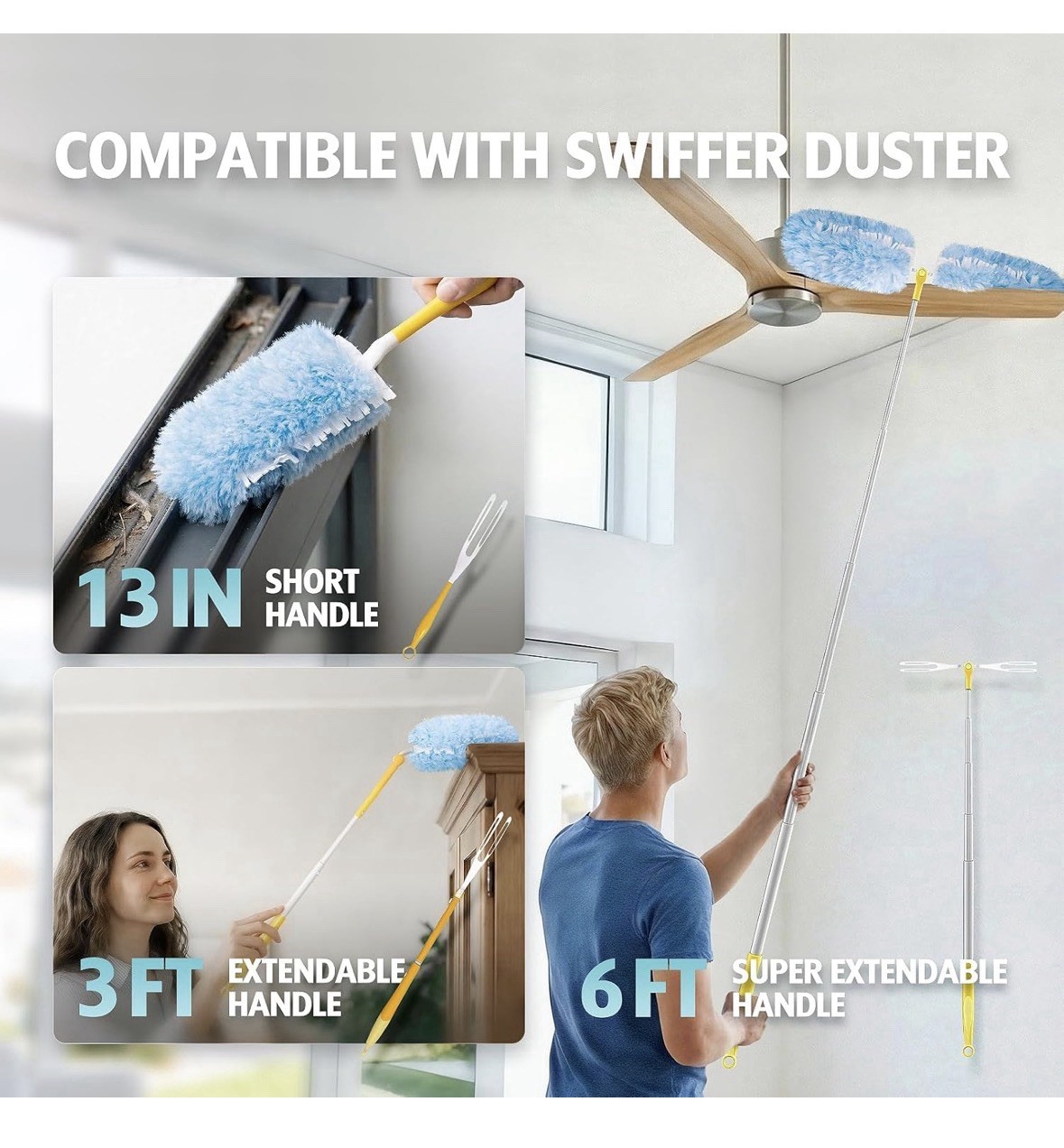 Multi-Surface Cleaning Refills – Heavy Duty Blue Duster, 30 Pack for Home Use