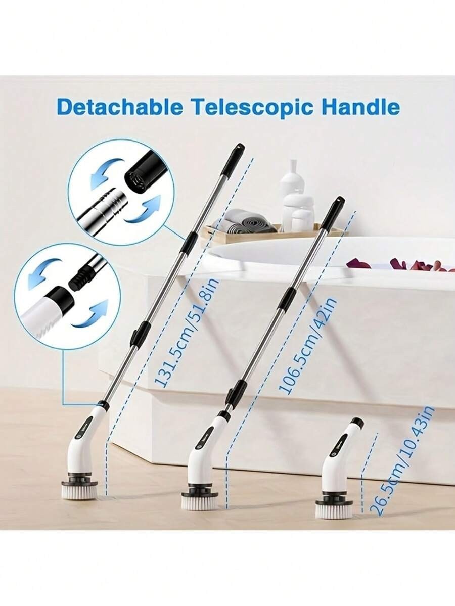 8 IN 1 Electric Spin Scrubber Cordless Power Cleaning Brush Rechargeable Cleaner