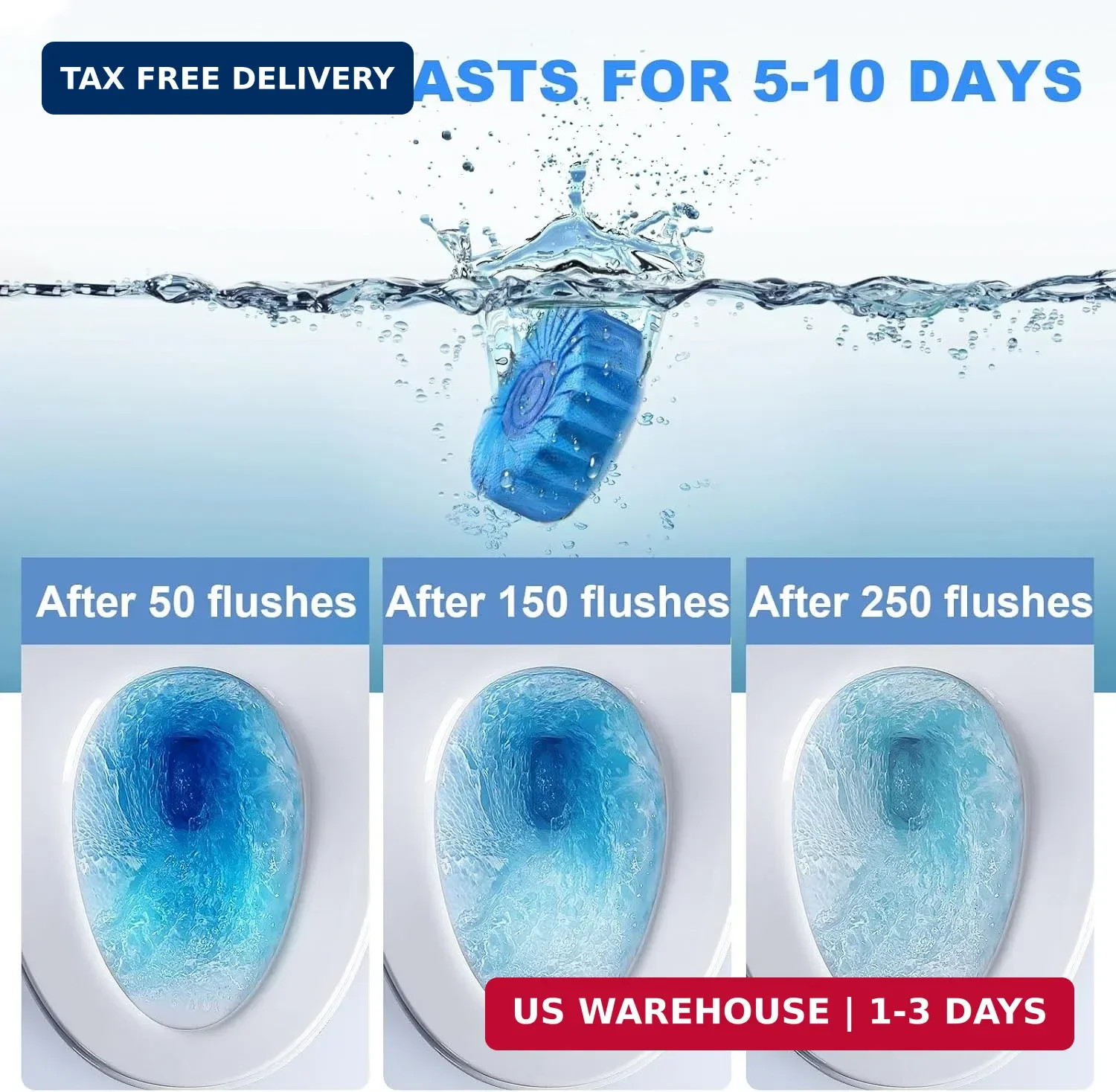 CHMI 100 Pack Toilet Bowl Cleaner Tablets, Long-lasting Bathroom Toilet Tank Cle