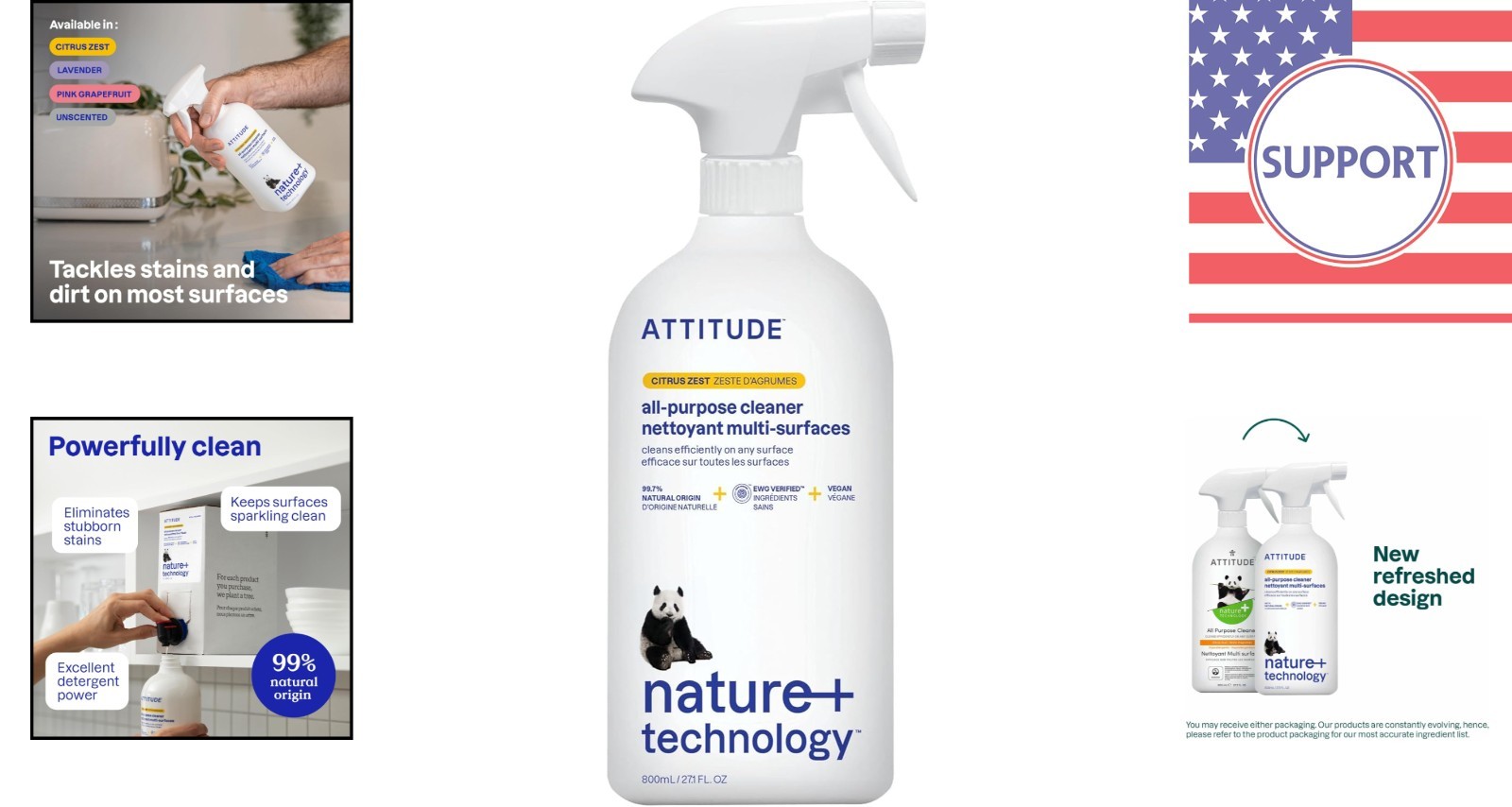 Eco-Friendly All-Purpose Cleaner – EWG Verified, 27.1 Fl Oz, Citrus Zest Scent