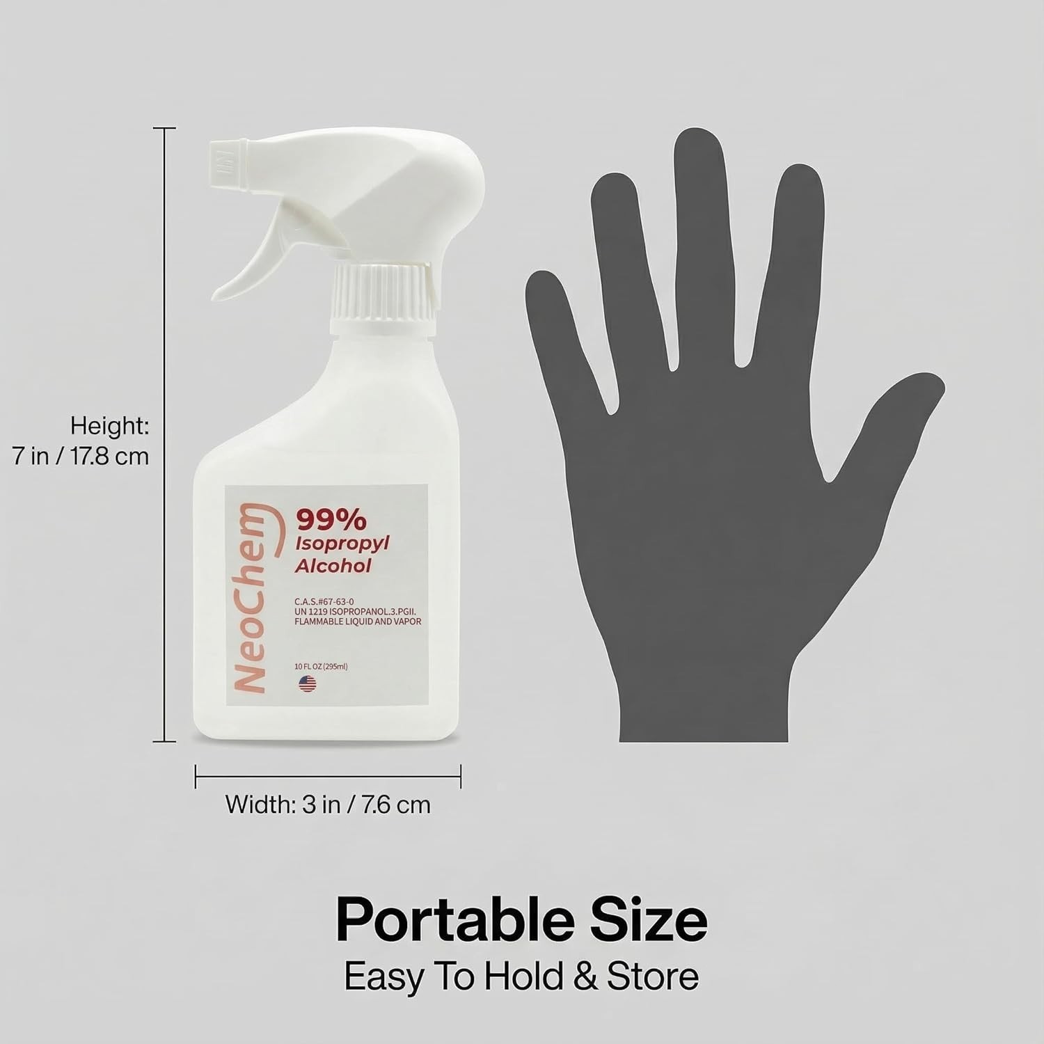 99% Isopropyl Alcohol Spray for Surface Cleaning – USP Grade -10 fl oz