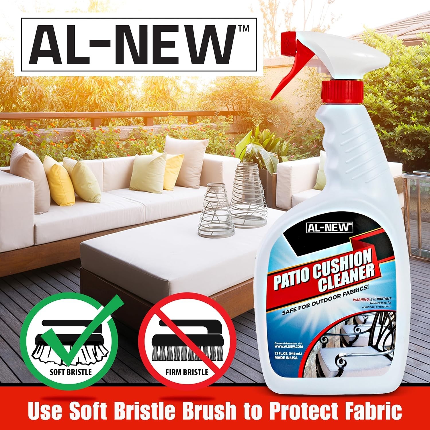 Easy-To-Use 32 Oz Outdoor Fabric Cleaner – Revitalize All Your Patio Essentials