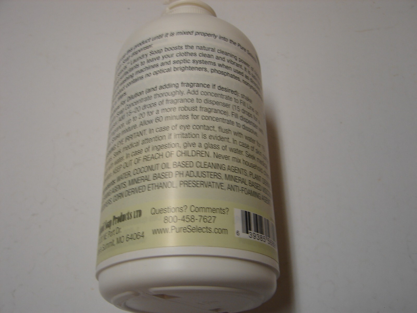 PURE SELECTS Laundry Soap Concentrate – 1 QUART – New, Sealed Bottle