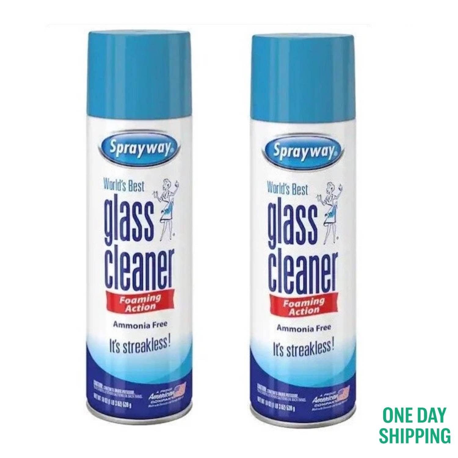 Sprayway Glass Shine Cleaner 23oz Cans Clean Fresh Scent 2 Pack