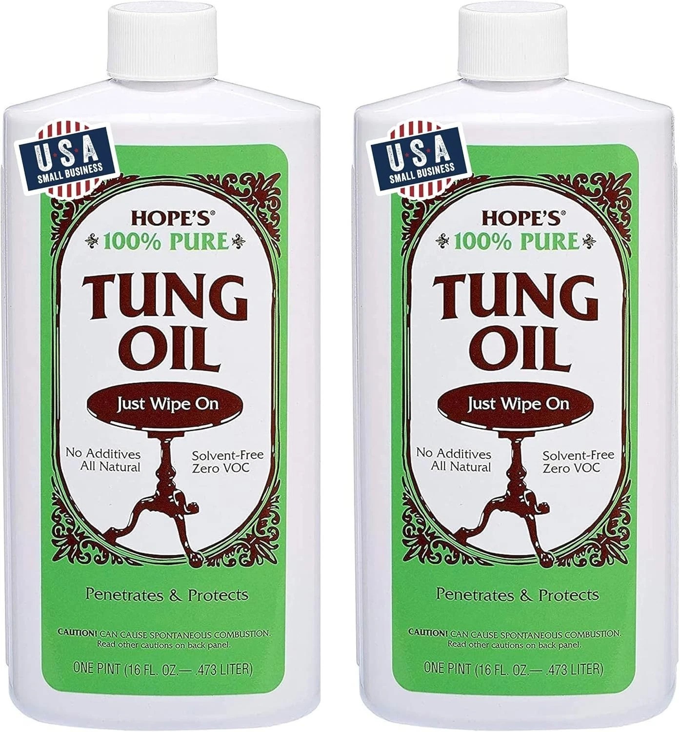 100% Pure Tung Oil, Food Safe, Waterproof Natural Wood Finish and Sealer for…