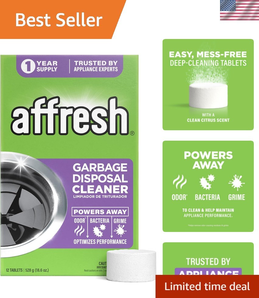 Citrus-Scented Garbage Disposal Cleaner – 12 Tablets for -Round Freshness