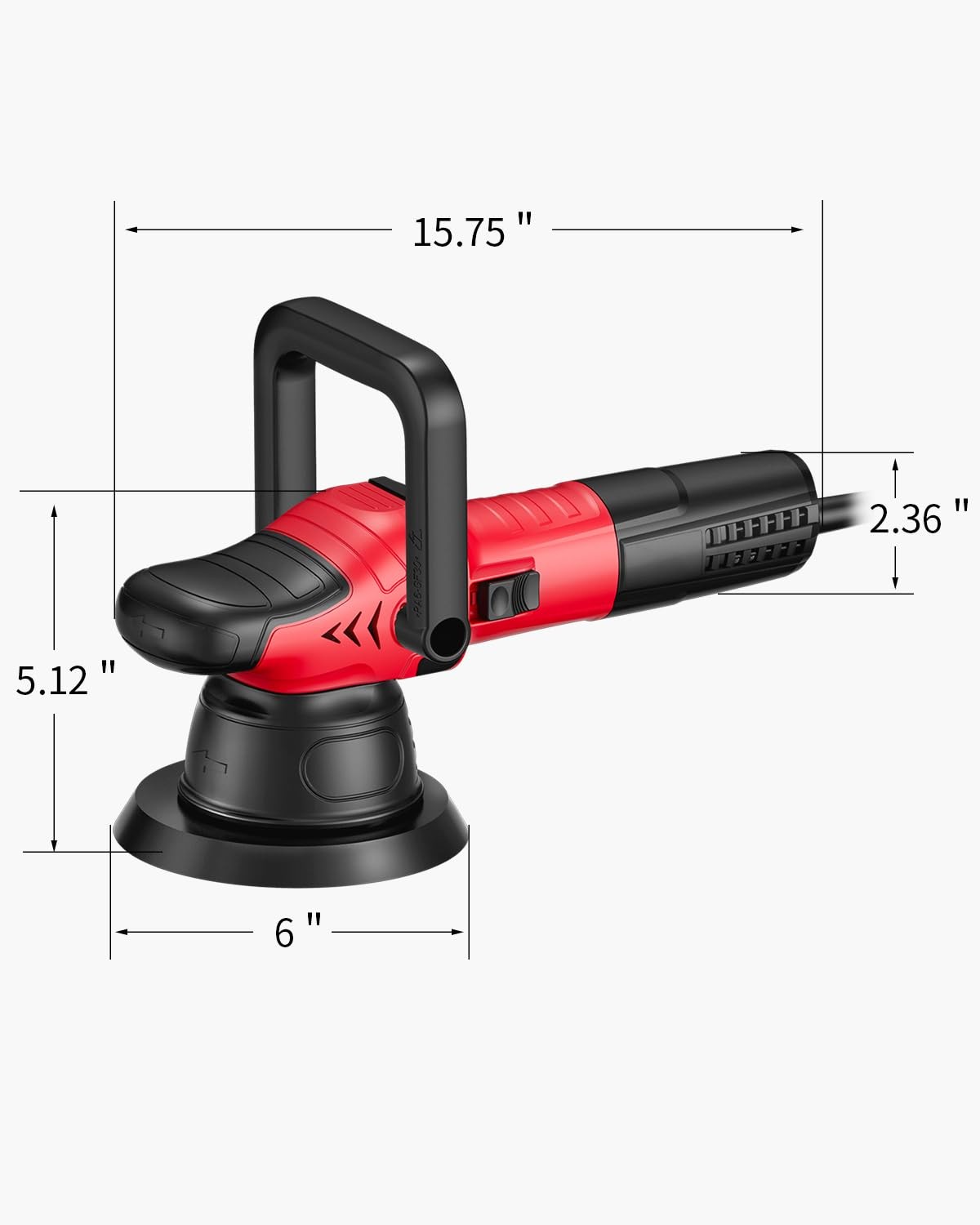 Dual Action Car Buffer Polisher, 6″ Orbital, 6 Speeds, Handle & 3 Pads