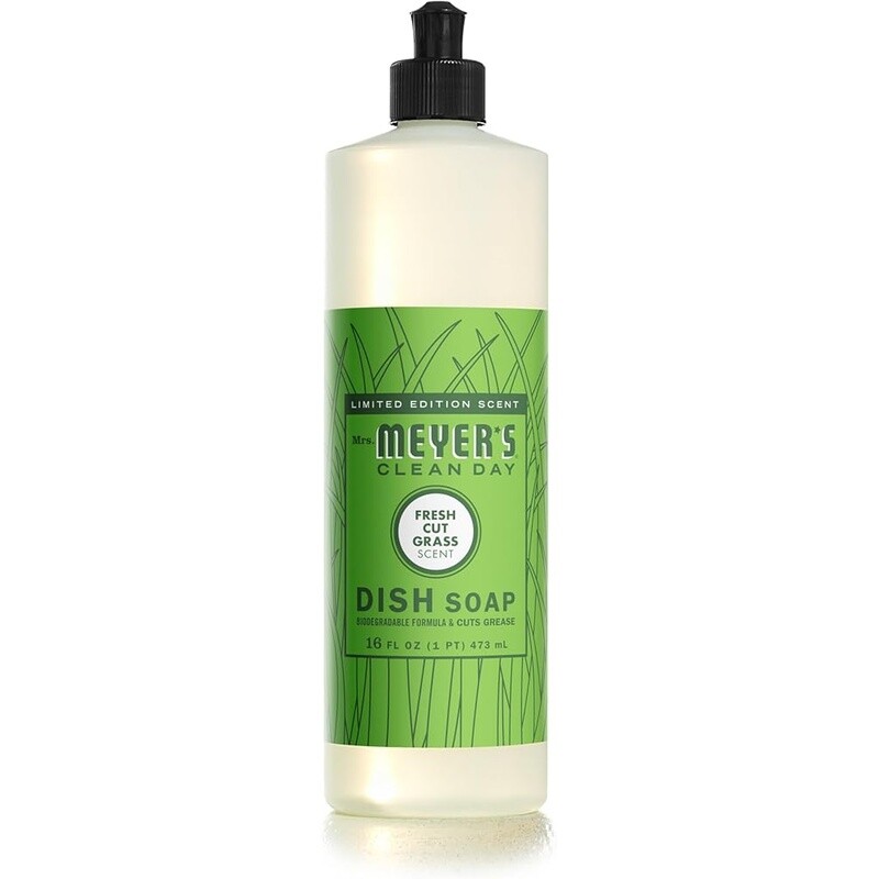Liquid Dish Soap Fresh Cut Grass Scent Cruelty Free Eco Friendly Cleaning 16oz