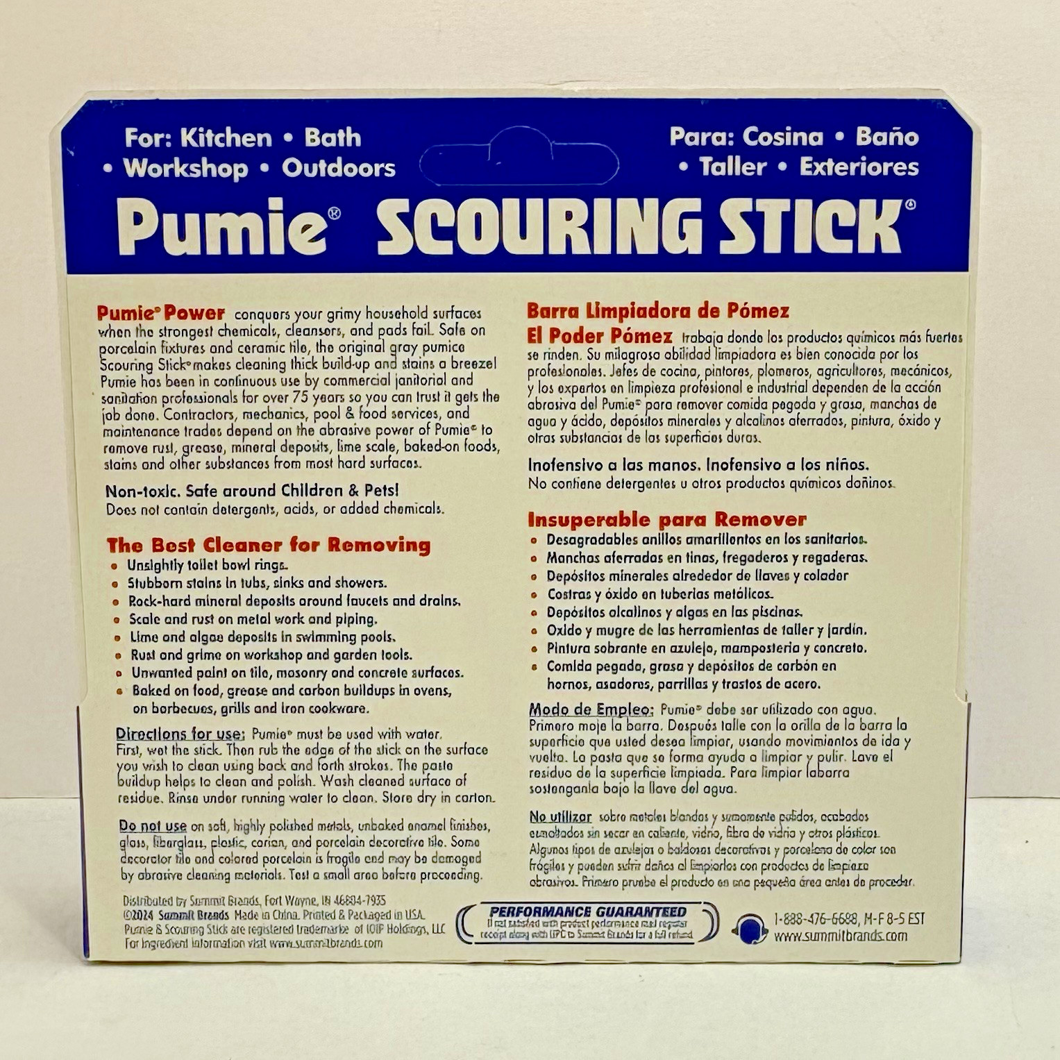 Scouring Stick Pumie Heavy Duty No Odors , Non-Toxic -5 1/4″ x 1 1/4″ Lot of 3