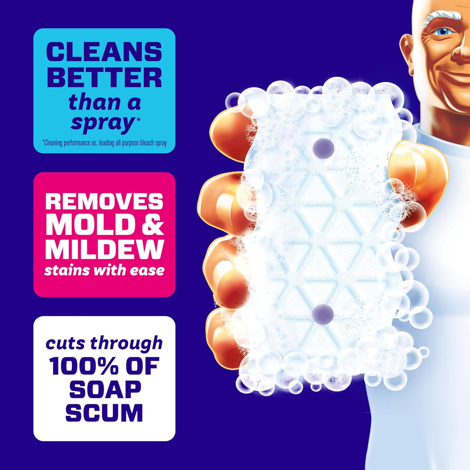 Mr. Clean Magic Eraser Sponge, Bathroom Cleaner, Soap Scum Shower & Tub Cleaner,