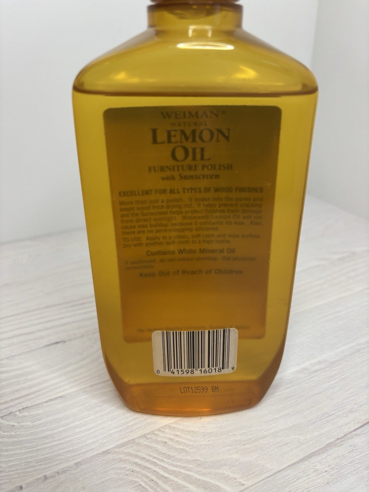 Weiman Natural Lemon Oil Furniture Polish With Sunscreen 16 oz 90% Full