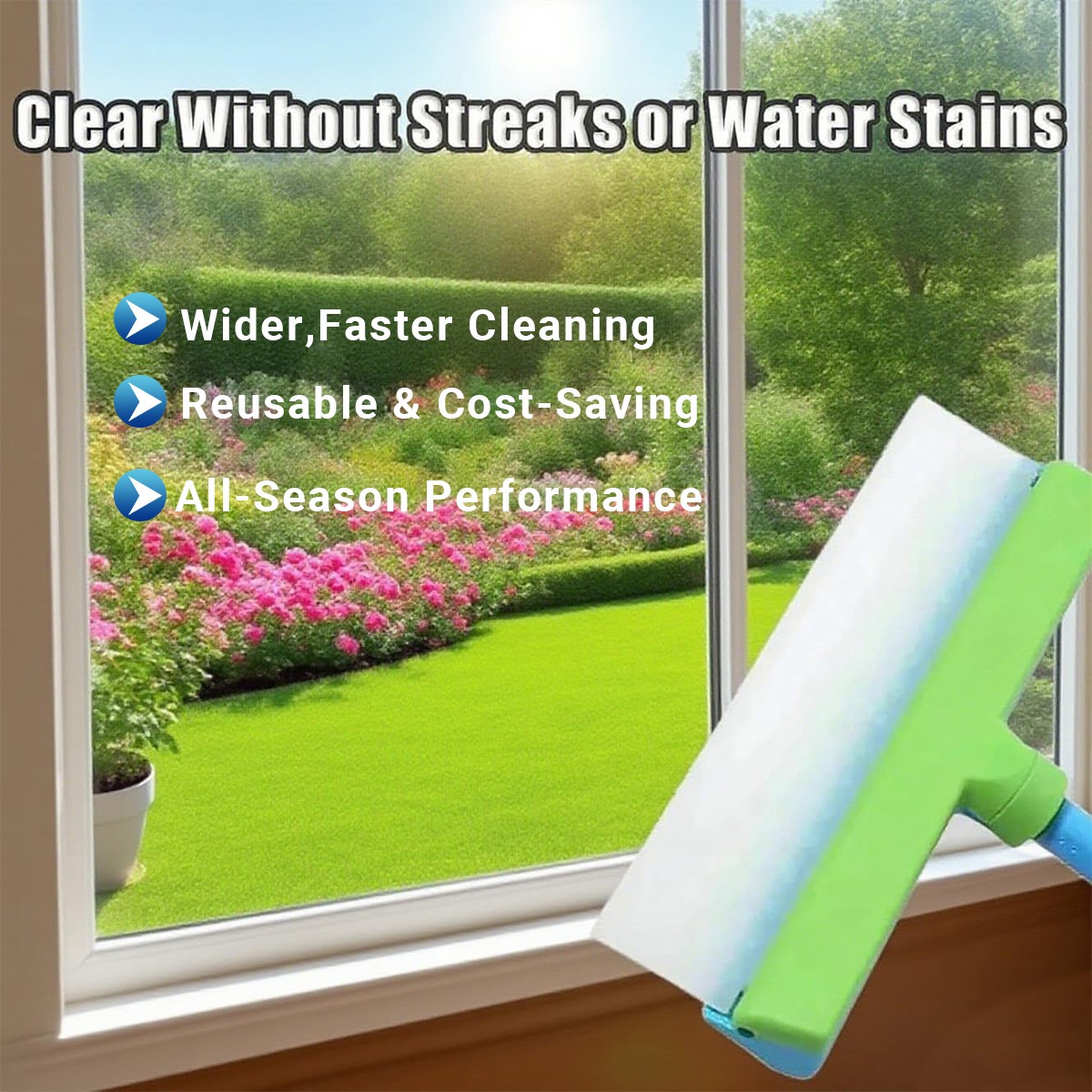 Recyclable Silicone Window Squeegee Kit, Window Cleaning Kit, Window Squeegee