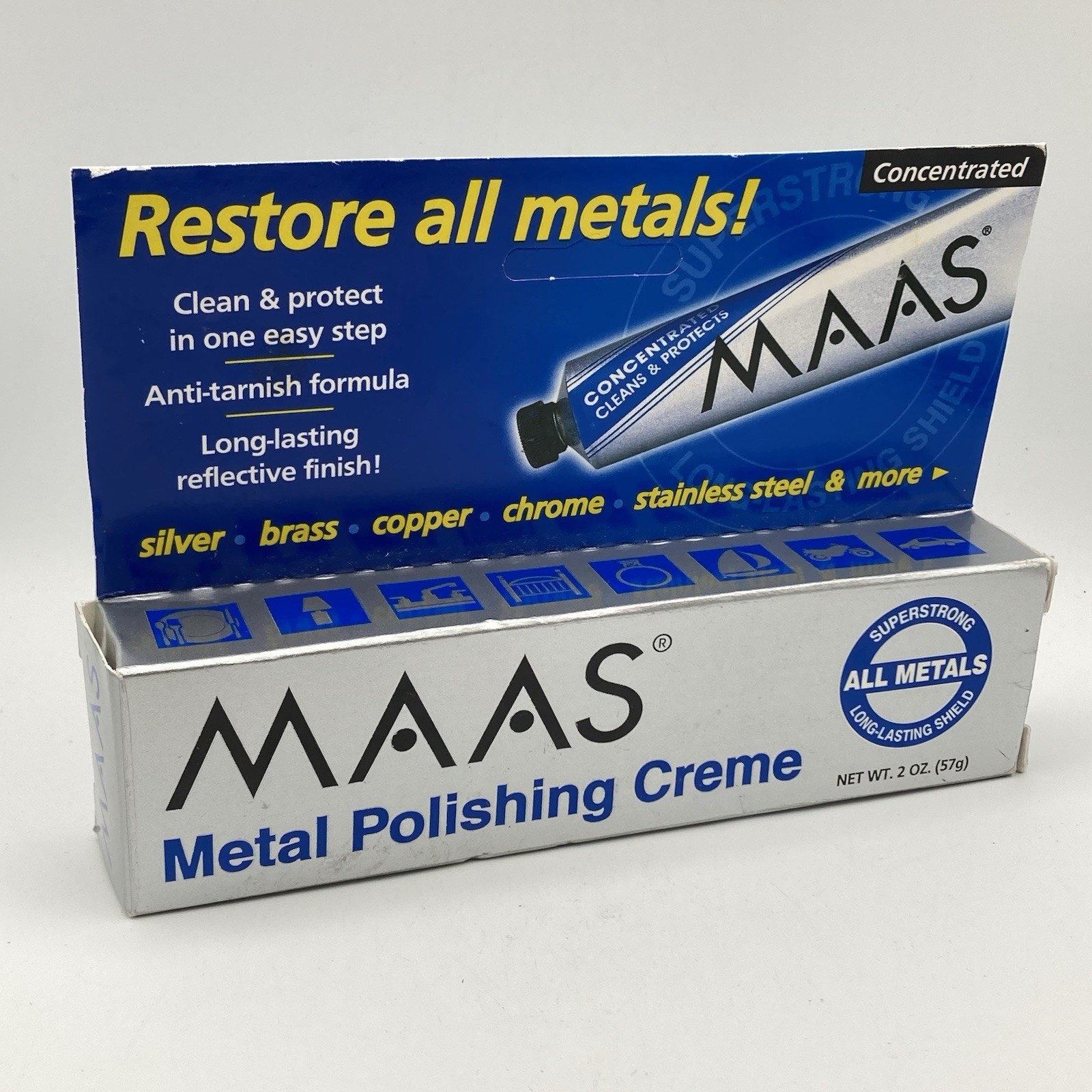 MAAS 2 oz. Concentrated Polishing Creme / 2 Ounce Tube / All Metals /Made in USA