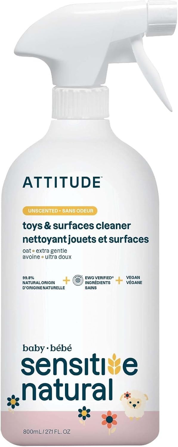 Gentle Multi-Surface Toy Cleaner Spray for Babies – 27.1 Fl Oz, Natural Formula