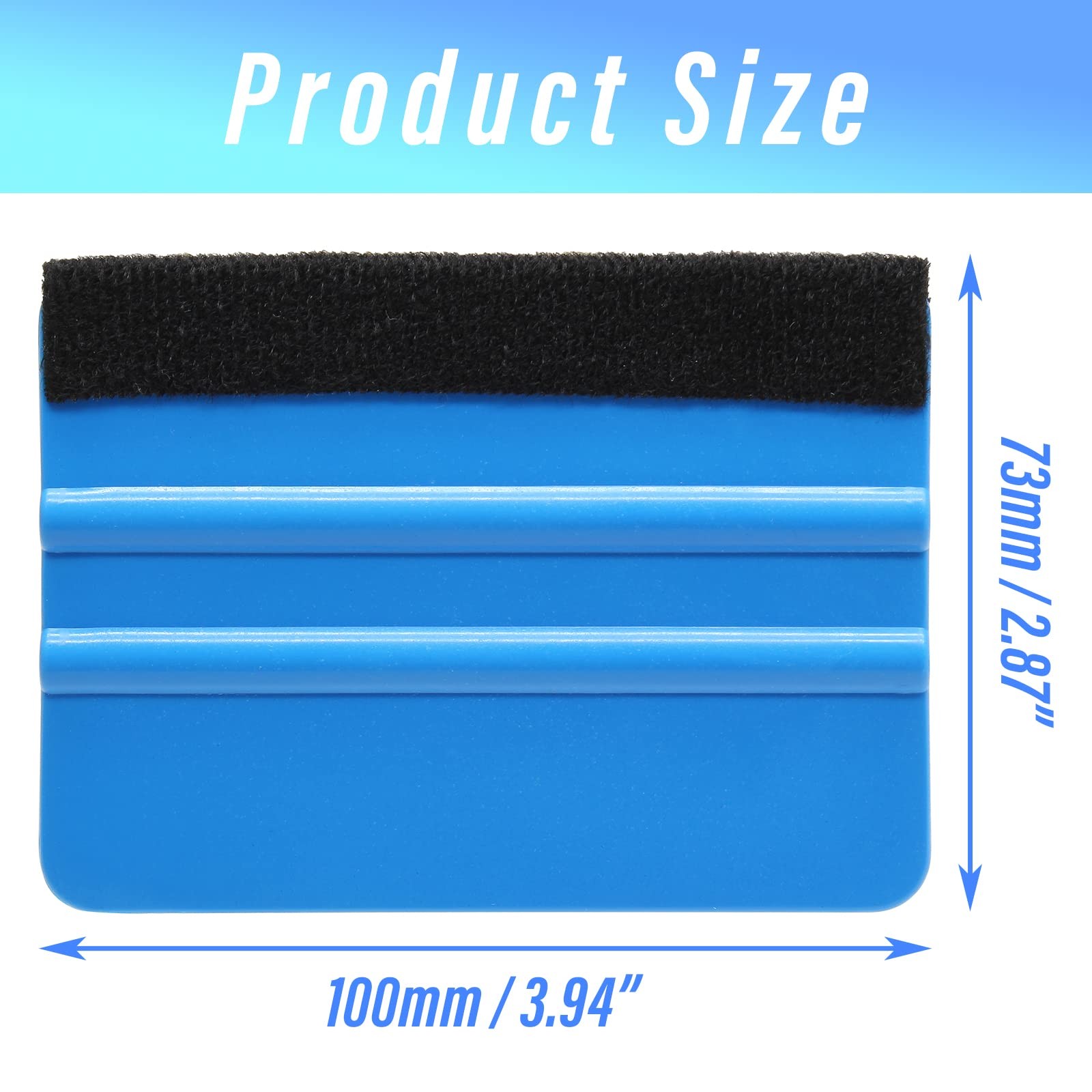 Bonsicoky 4 Inch Plastic Felt Edge Squeegee Tool Vinyl Squeegee for Window Ti…