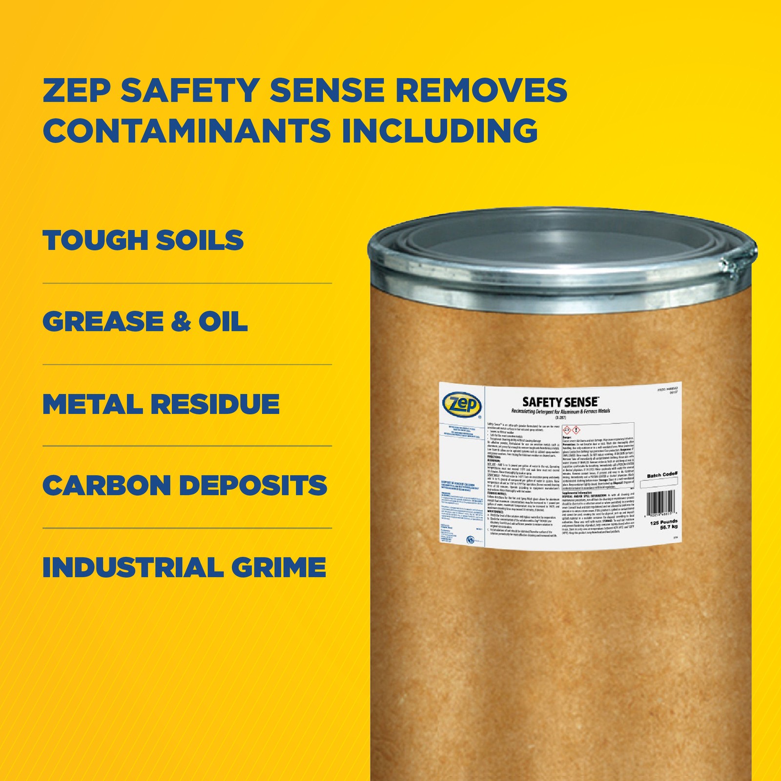 Zep Safety Sense 125 Pounds 1 Drum 488542