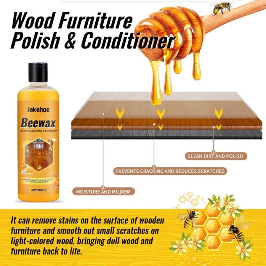 Beeswax Polish and Conditioner All-in-One for Wood Furniture Waterproof Restorer