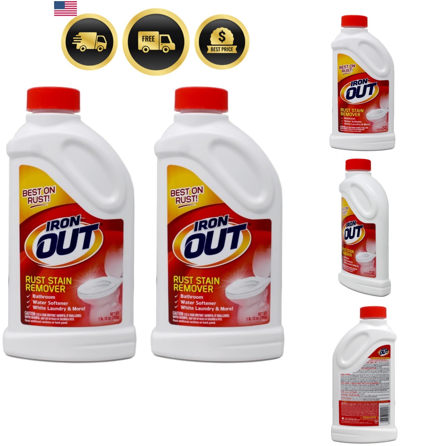 Iron OUT IO30N Rust Stain Remover Powder, 1 lb 12 oz Bottle, 2 Count