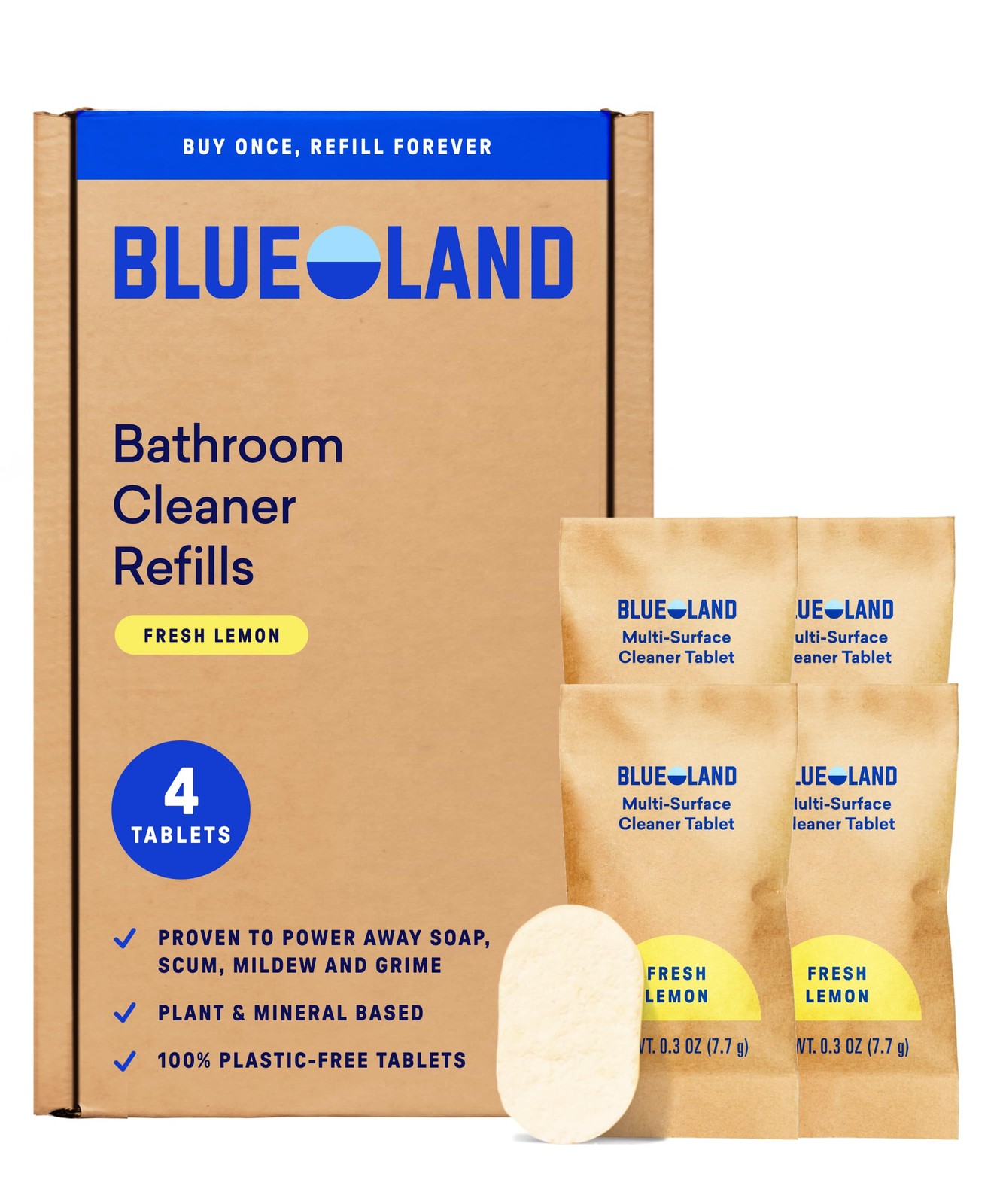 Multi-surface Cleaner, 4-Pack Refill, Fresh Lemon Scent, All-Purpose, Eco-Fri…
