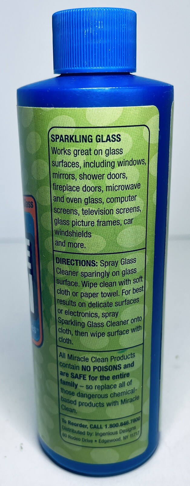Joy Mangano Miracle Clean Mighty Molecules Sparkling Glass Cleaner 8 oz x 2