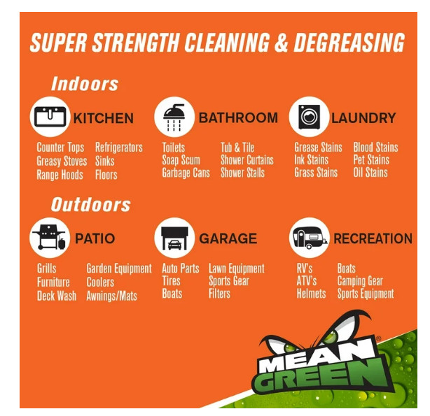 Mean Green Super Strength Cleaner & Degreaser Concentrated Formula, 1 gal