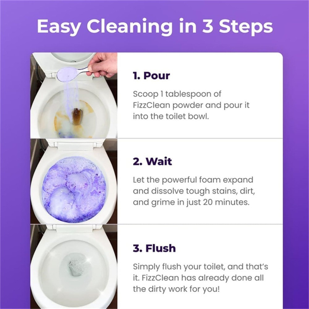 1~3Bags Fizzclean Toilet Foam Cleaner, Insta-Action Fizzclean Foam Cleaner 100g