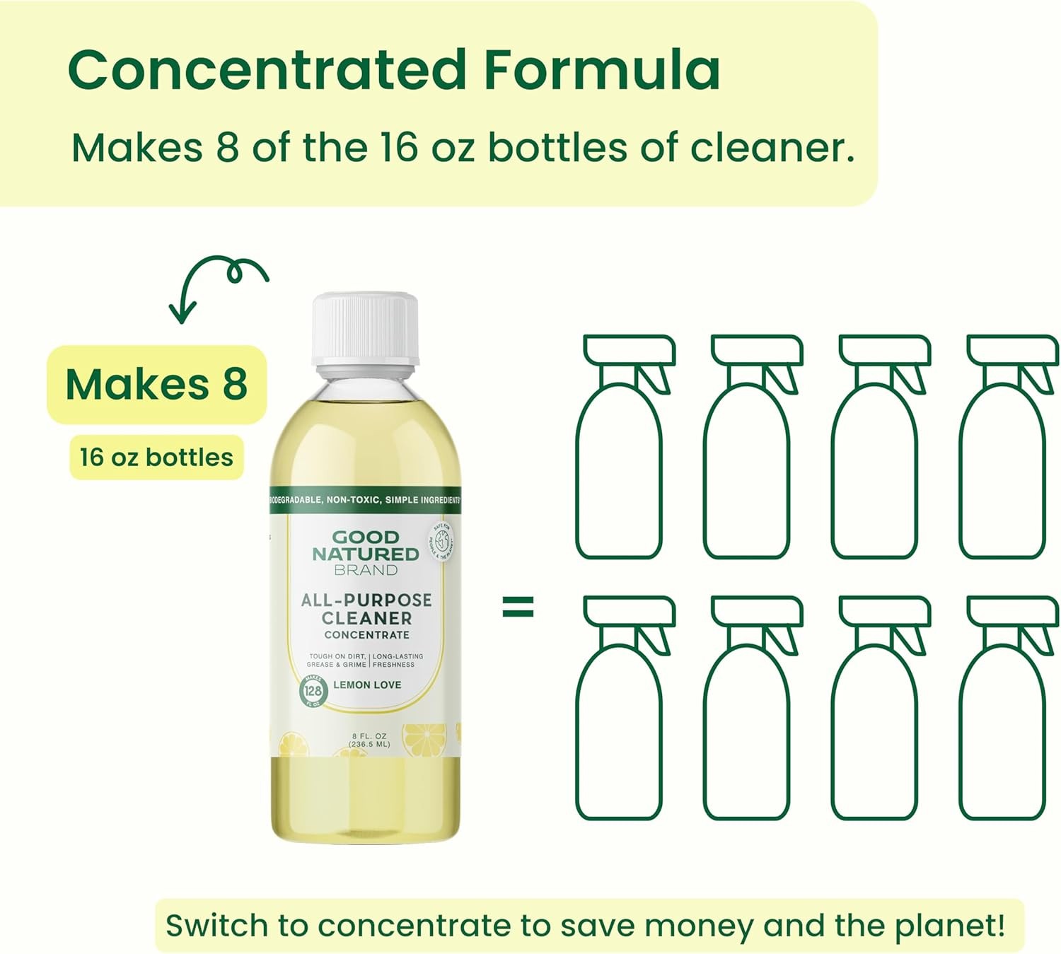 Good Natured All Purpose Cleaner Concentrate Lemon 8oz