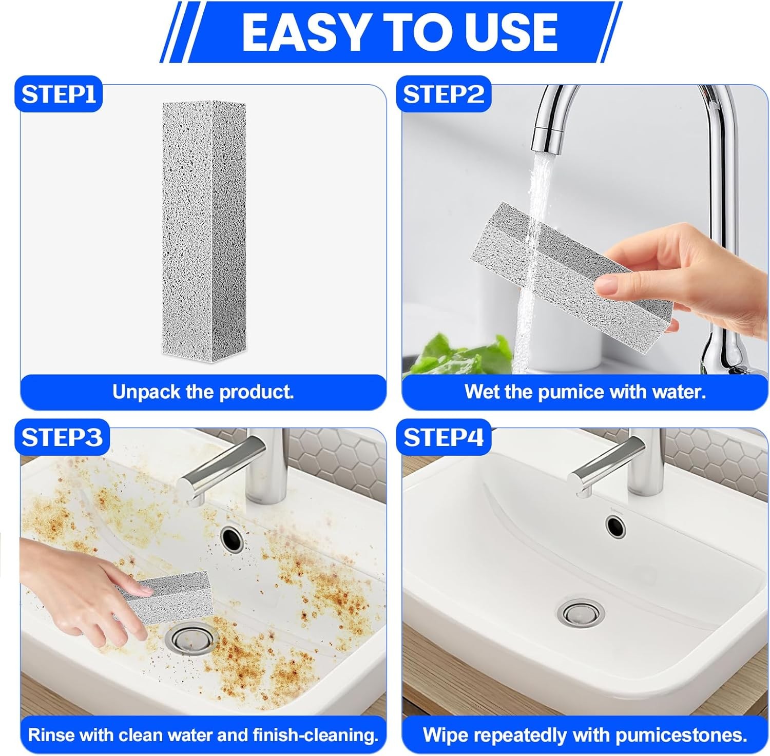 6 Pa Pumice Stone Toilet Bowl Cleaner, Pumice Stone for Cleaning,