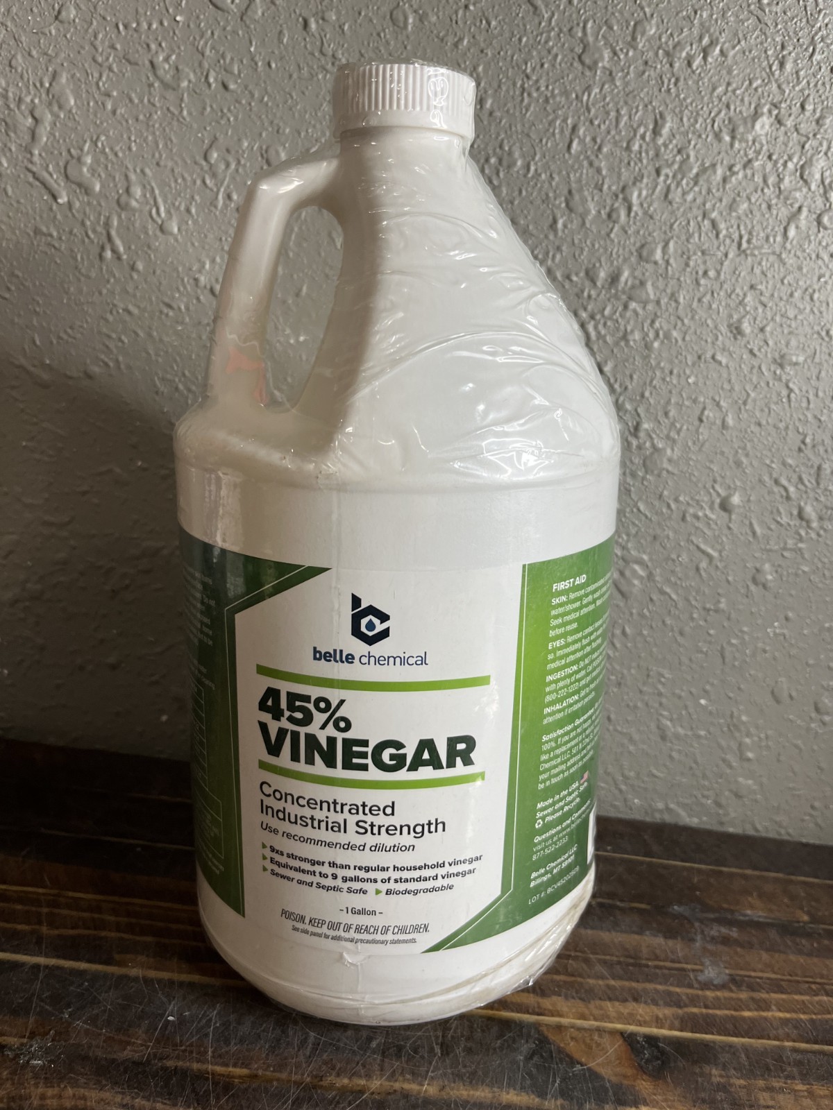 Belle Chemical 45% Pure Vinegar Concentrated Industrial Grade 1 Gallon