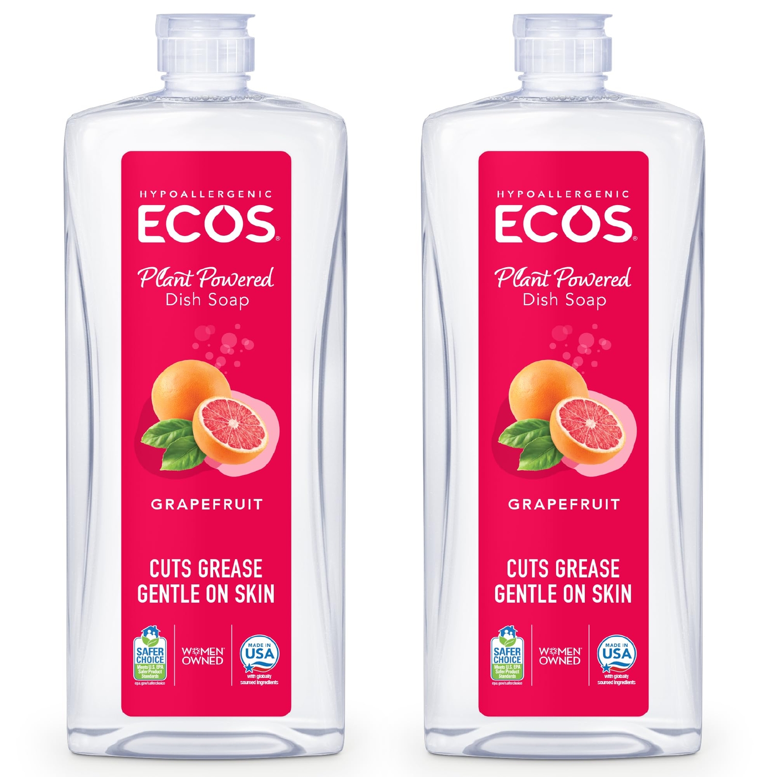 ECOS Plant Powered Dish Soap 25 Ounce Pack of 2 Vegan Eco Friendly Cleaning