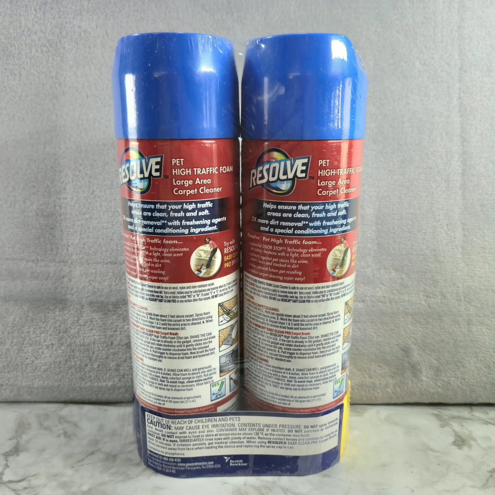 (2) RESOLVE Pet High Traffic Carpet Foam, 44 oz (22 oz each) Sealed, Dual Pack