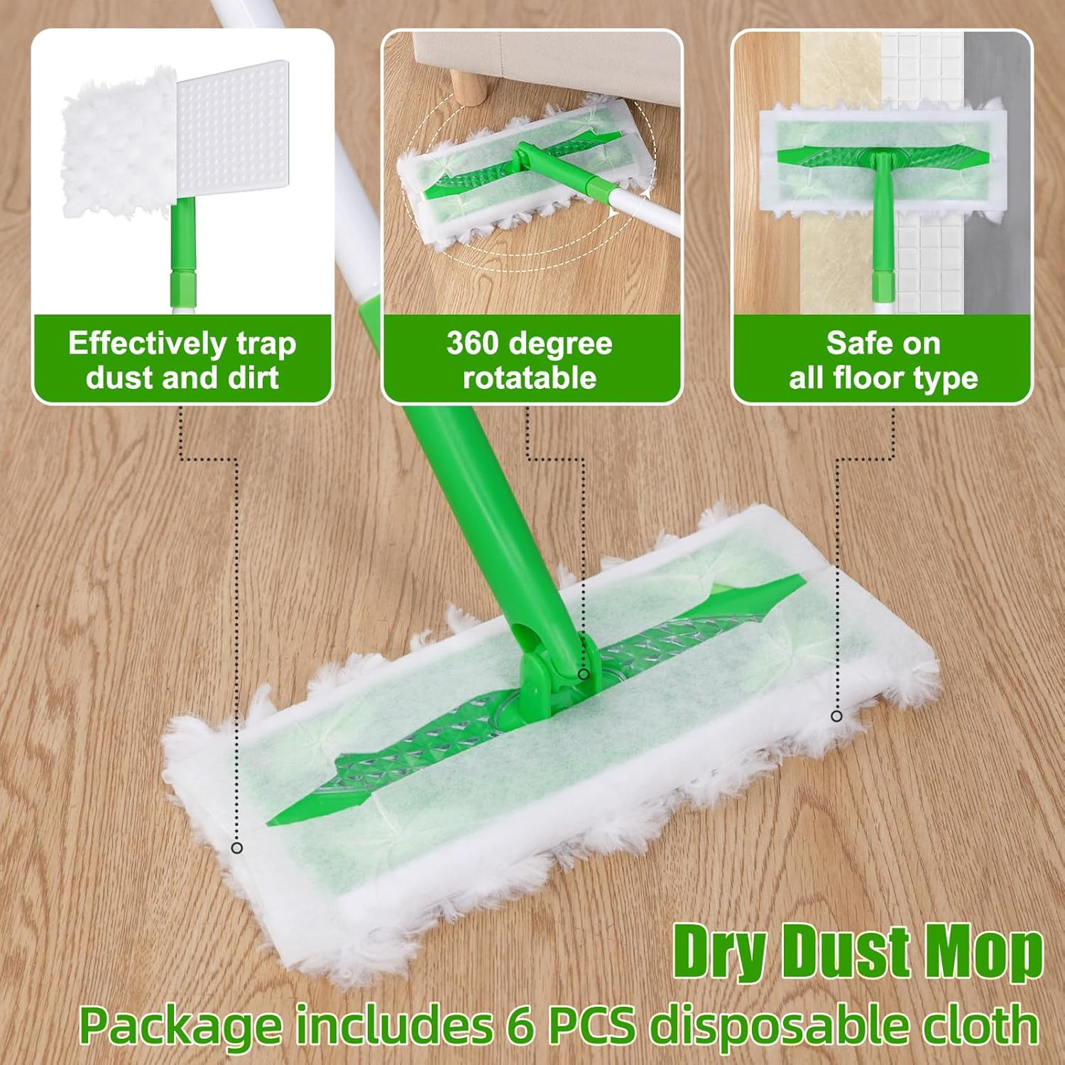 Baseboard Cleaner Tool with Handle, Extendable Long Handle Baseboard Floor Clean
