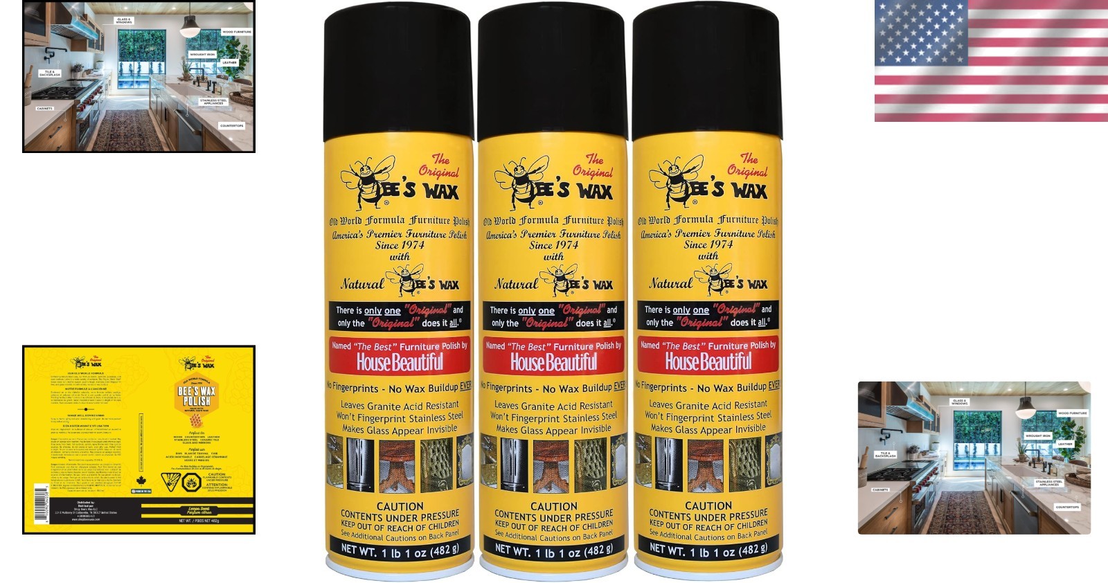 Furniture Polish 3 Pack – Non-Greasy Natural Cleaner for Wood & Leather Surfaces