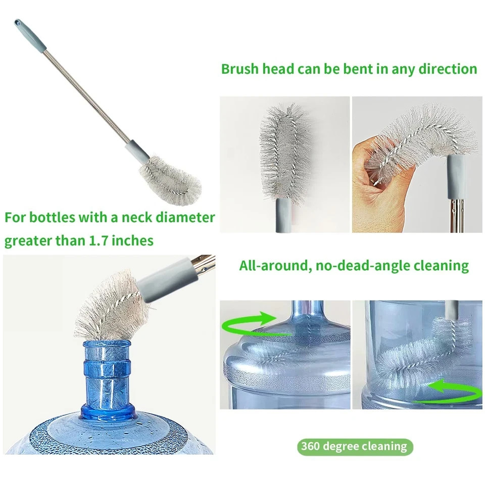 2pack Bucket Brush Kettle Brush Bottle Brush For Cleaning Extra Long Bottles Gal