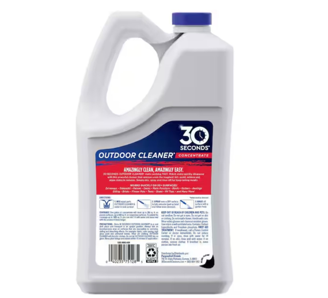 2 Pack 30 Seconds 1Gal Outdoor Cleaner Concentrate All-Surface for Mildew & Mold