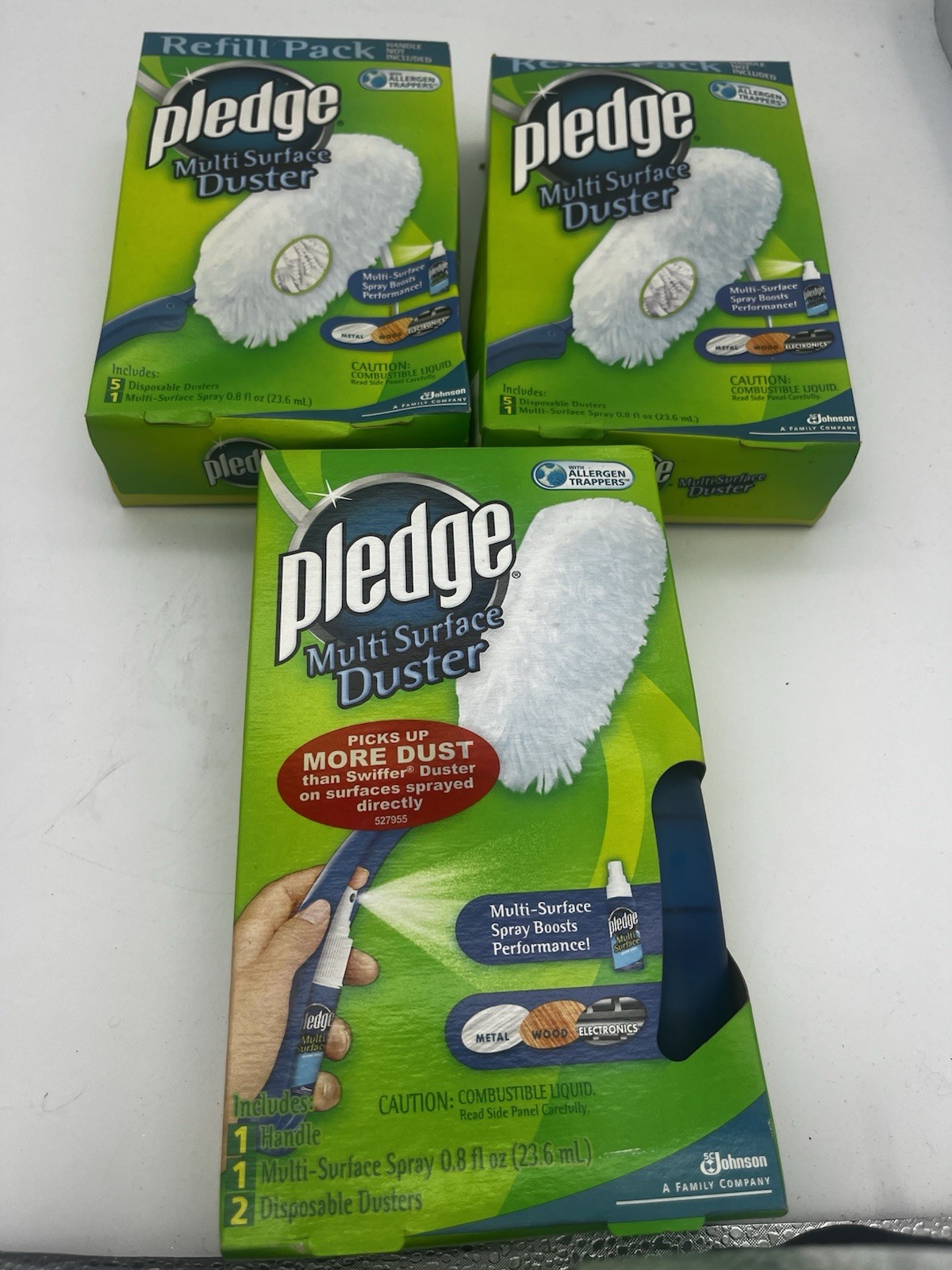 Pledge Multi-Surface Duster Refill Pack & 1 Handle 12 Dusters & 3 Sprays