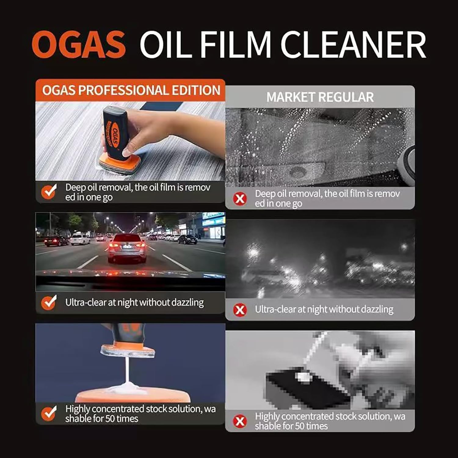OGAS GLASS COMPOUND CLEANER – OILY FILM REMOVER AND CLEANER CAR WINDSCREEN TL