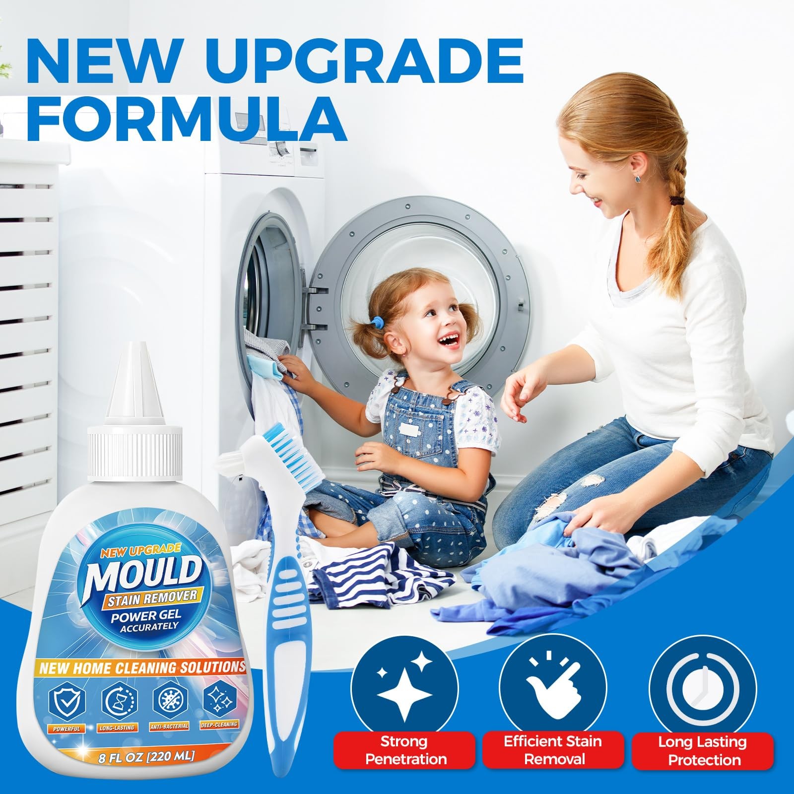 Mold Stain Remover Gel for Washing Machine & Bathroom 8 Fl Oz