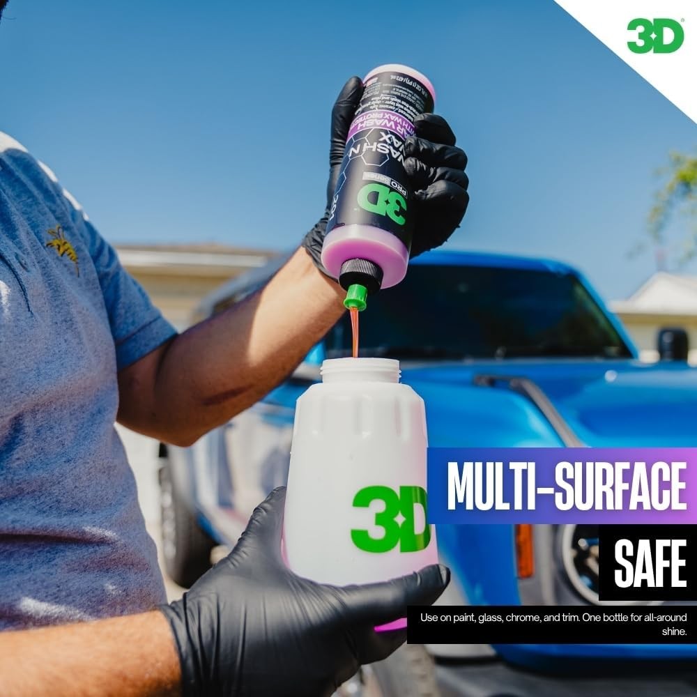 3D Wash N Wax Car Wash Soap – pH Balanced, Easy Rinse, Scratch Free Soap with Wa