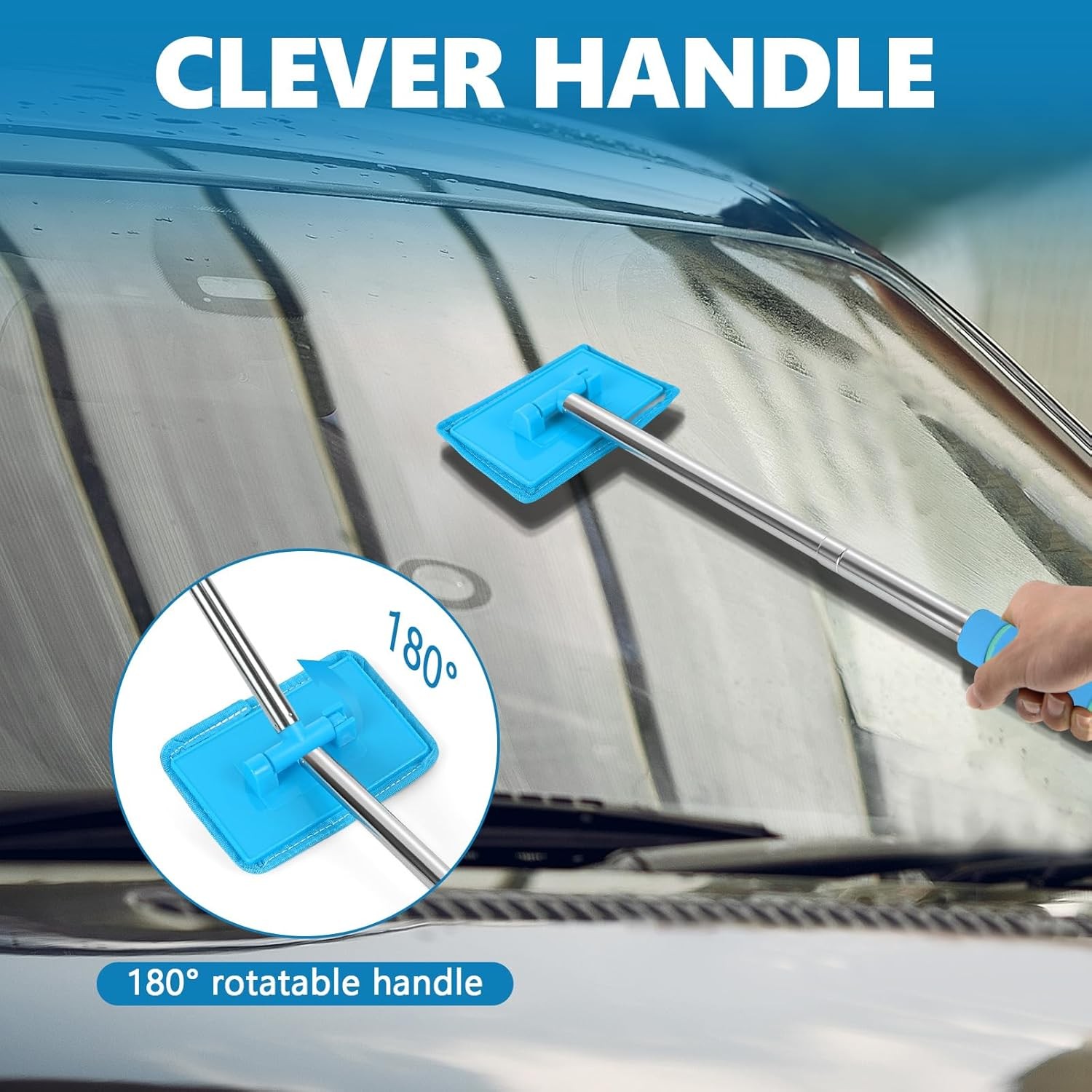 Windshield Cleaning Tool Kit Car Window Glass Wiper Cleaner Brush Pad Extendable