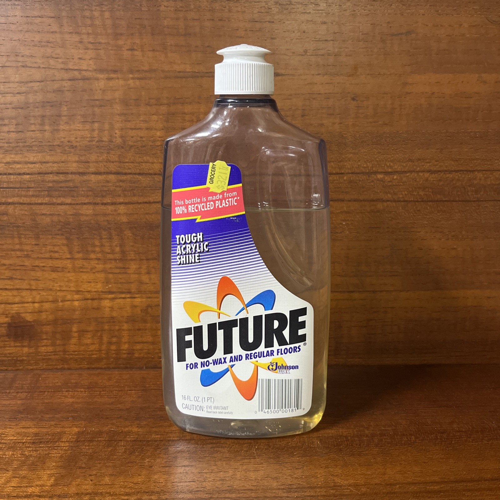 Vintage Future No Wax Floor Cleaner SC Johnson Wax 16 ounce 85% Full 1990s 1993