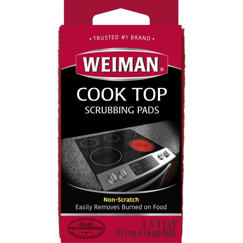 Weiman 45 No Scent Cooktop Sponge Scrubbing Pads 3 ct. (Pack of 6)