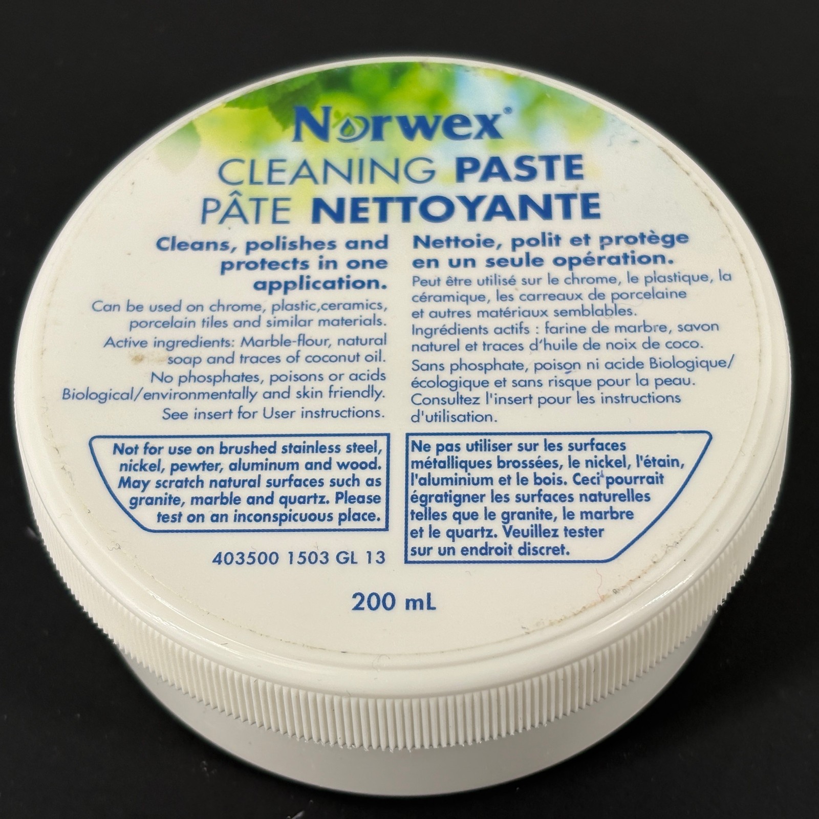Norwex Cleaning Paste 200ml 6.76 Fl.Oz Cleans, Polishes and Protects NEW
