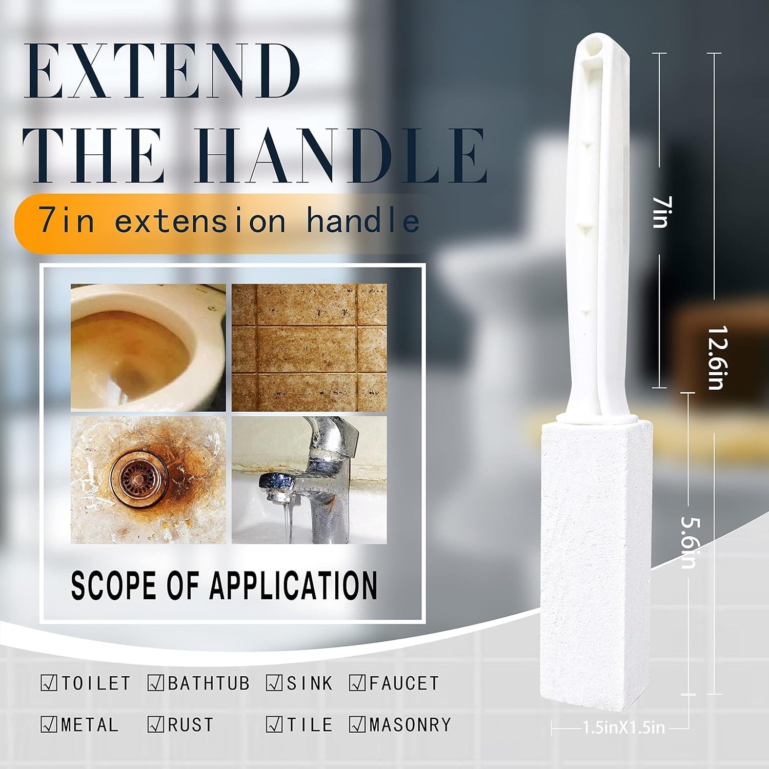 Eco-Friendly Pumice Cleaning Tool – Ergonomic Handle for Hard Water Stains