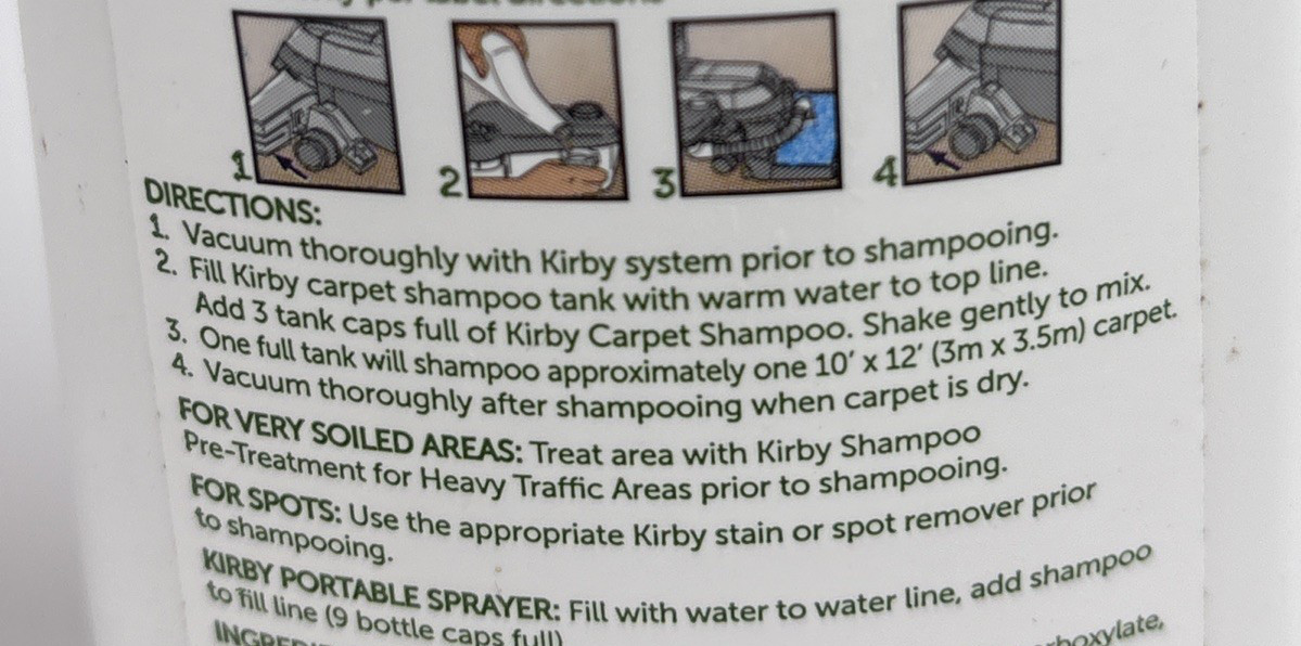 Kirby Carpet Shampoo Lavender Scent 12 Oz Sealed #252602