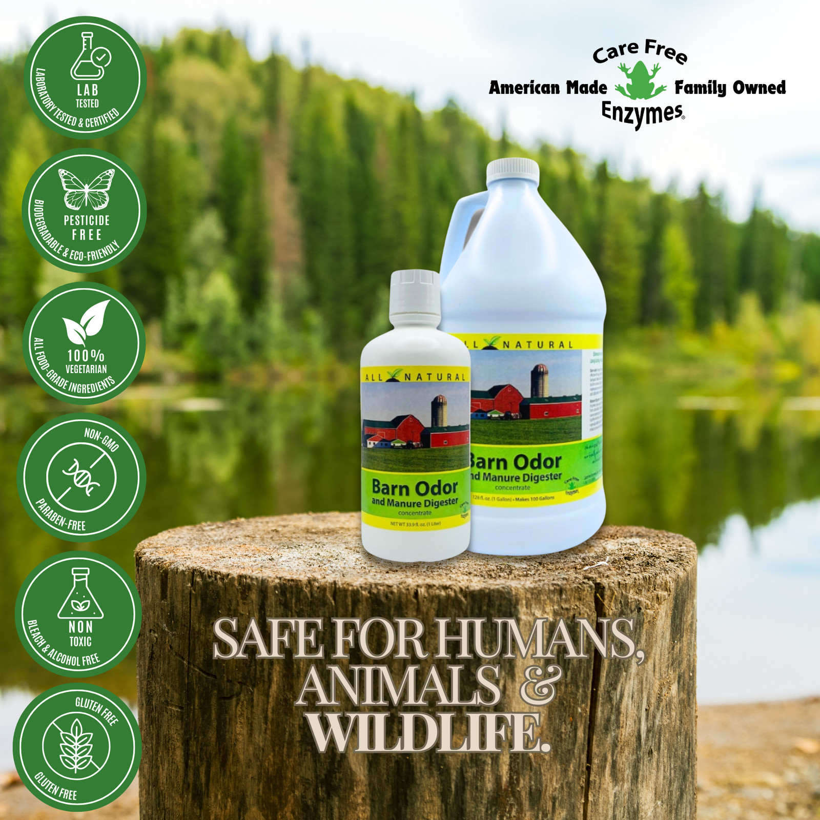Concentrated Barn Deodorizer & Manure Digester | Ammonia Control for Livestock S