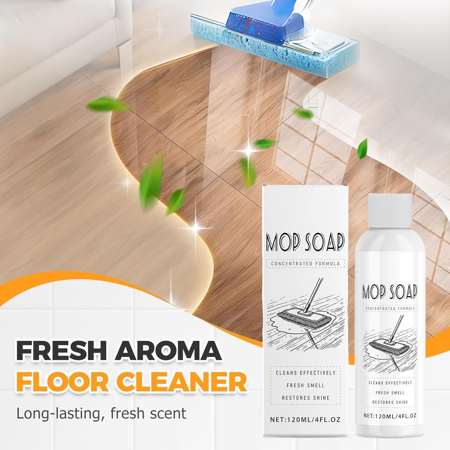 Highly Scented Mahogany Mop Soap for Kitchen & Bathroom Floors