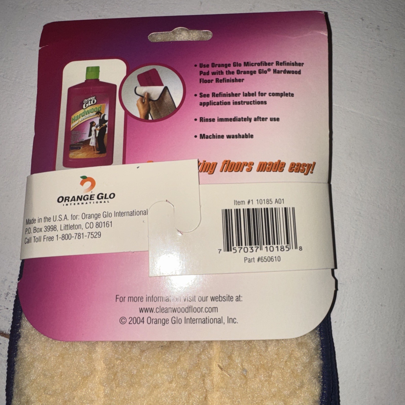 New Orange Glo Hardwood Floor Mop Microfiber Refinisher Pads